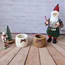 Kit Porta Panetone de Crochê Branco e Bege