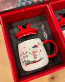 Caneca Natalina com Tampa de Rena - Pronta para Presente!